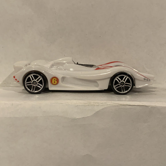 White  Mach 6 Hot Wheels Diecast Car BK