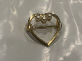 Pearl Heart Lapel Hat Pin