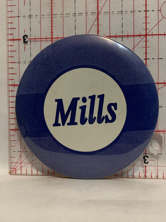 Mills Logo Button Pinback