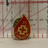 Red Cross Canada 35 Times Blood Donations Lapel Hat Pin