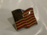Waving USA American Flag Lapel Hat Pin