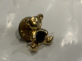 Teddy Bear Blue Heart Lapel Hat Pin