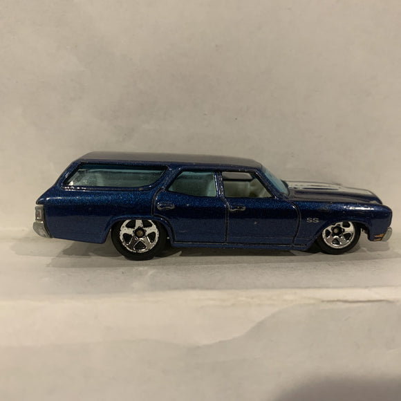 Blue 70 Chevelle SS Wagon Hot Wheels Diecast Cars CN