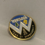 Westlock Town of Opportunity Alberta Lapel Hat Pin