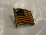 Waving USA American Flag Lapel Hat Pin