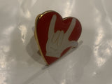I Love You Hand Sign Heart Lapel Hat Pin