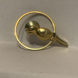 Parrot Sitting on a Ring Lapel Hat Pin