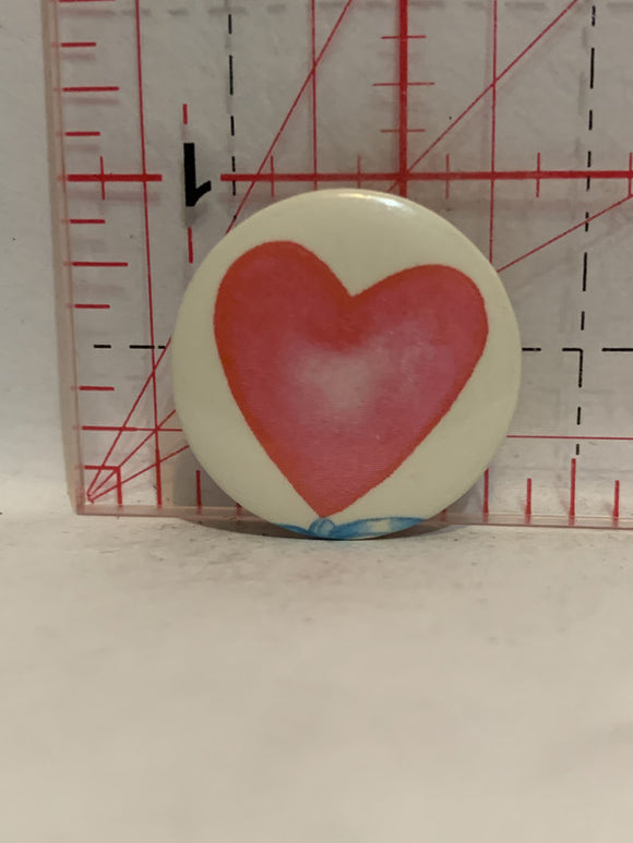 Pink Heart Button Pinback