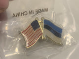 USA Estonia Friendship Flags Lapel Hat Pin