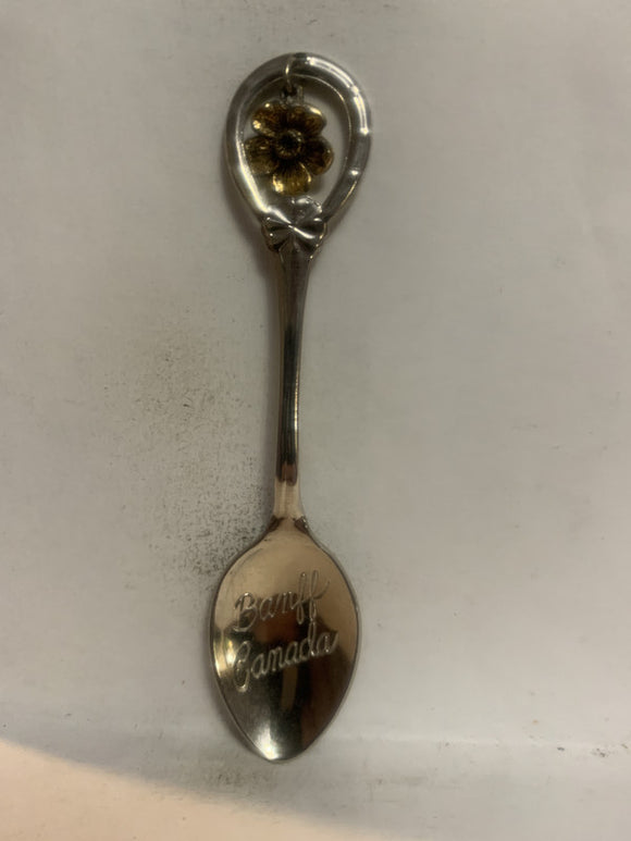 Banff Canada Alberta Wild Rose Souvenir Spoon