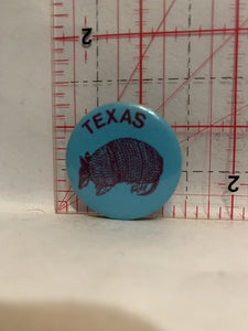Texas Amradillo Button Pinback