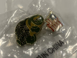 Turtle Holding an USA American Flag Lapel Hat Pin