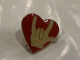 I Love You Hand Sign Heart Lapel Hat Pin