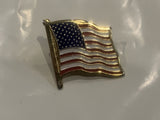 Waving USA American Flag Lapel Hat Pin
