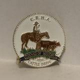 C.R.H.A. WHC 1990 Mooves of History Cattle Drive Lapel Hat Pin