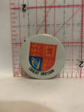 Great Britian Crest Emblem Button Pinback