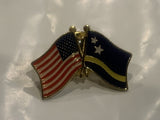 USA Curaco Friendship Flags Lapel Hat Pin