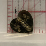 Falling Heart on a Heart Lapel Hat Pin