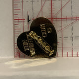 Hand Print on a Heart Lapel Hat Pin