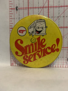CT Smile Service Bus Button Pinback