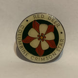 Red Deer Columbine Crimson Star Lapel Hat Pin