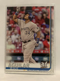 #287 Jesus Aguilar Milwaukee Brewers 2019 Topps Series One Baseball Card