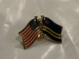 USA Aruba Friendship Flags Lapel Hat Pin