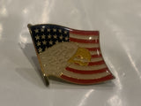 Eagle on USA American Flag Lapel Hat Pin
