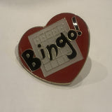 Bingo Card Heart Lapel Hat Pin AA