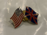 USA Great Britain Friendship Flags Lapel Hat Pin