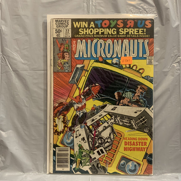 #22 The Micronauts Disaster Highway Marvel Comics AM 7465