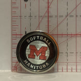 Softball Manitoba M Logo Lapel Hat Pin