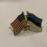 USA Estonia Friendship Flags Lapel Hat Pin AB