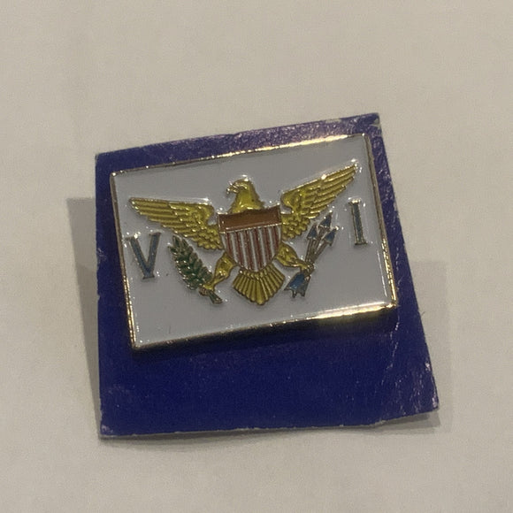 US Virign Islands Flag Crest Lapel Hat Pin AB