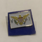 US Virign Islands Flag Crest Lapel Hat Pin AB