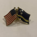USA Curacao Friendship Flags Lapel Hat Pin AB