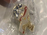 Ribbon USA Flag Eagle Lapel Hat Pin