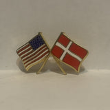 USA Denmark Friendship Flags Lapel Hat Pin