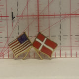 USA Denmark Friendship Flags Lapel Hat Pin