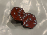 Pair of Red Dice Lapel Hat Pin