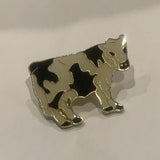 Black & White Holstein Dairy Cow Lapel Hat Pin AC