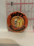 Happy Halloween Skull Jack O Lantern Pumpkin Button Pinback