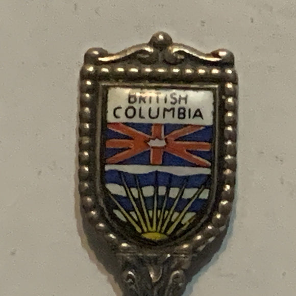 British Columbia Flag Crest Flowers Collectable Souvenir Spoon CM
