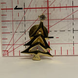 Golden Christmas Tree Lapel Hat Pin