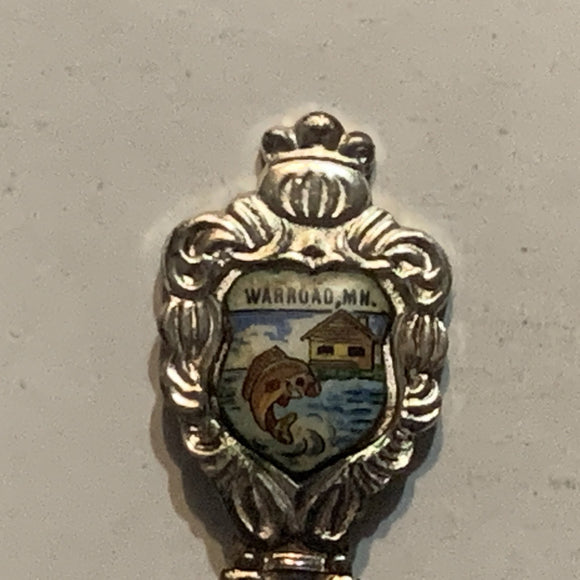 Warroad Minnesota Cabin Fishing Deer Collectable Souvenir Spoon CM