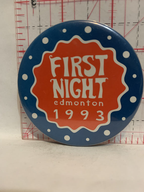 First Night Edmonton 1993 Button Pinback