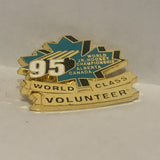 World Jr Hockey Championship Alberta '95 Volunteer Lapel Hat Pin