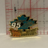 World Jr Hockey Championship Alberta '95 Volunteer Lapel Hat Pin
