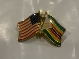 USA Zimbabwae Friendship Flags Lapel Hat Pin