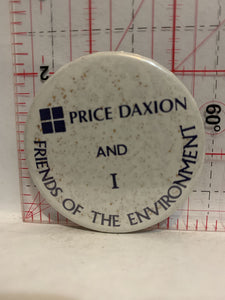 Price Daxion and I Friends of the Environment Button Pinback